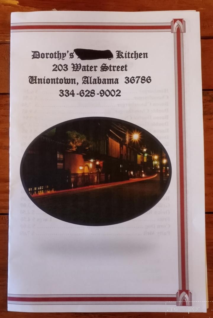Dorothy's Kountry Kitchen - Uniontown, AL menu_pic