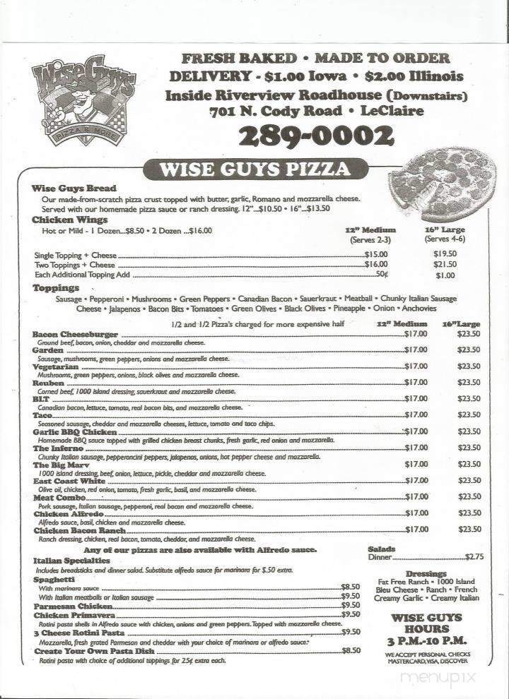 Wise Guys Pizza - Le Claire, IA menu_pic