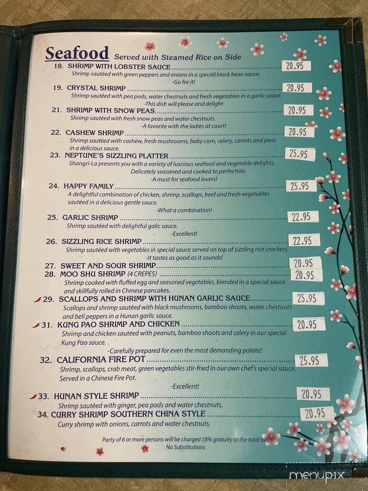 Shangri-La Chinese Restaurant - Phoenix, AZ menu_pic