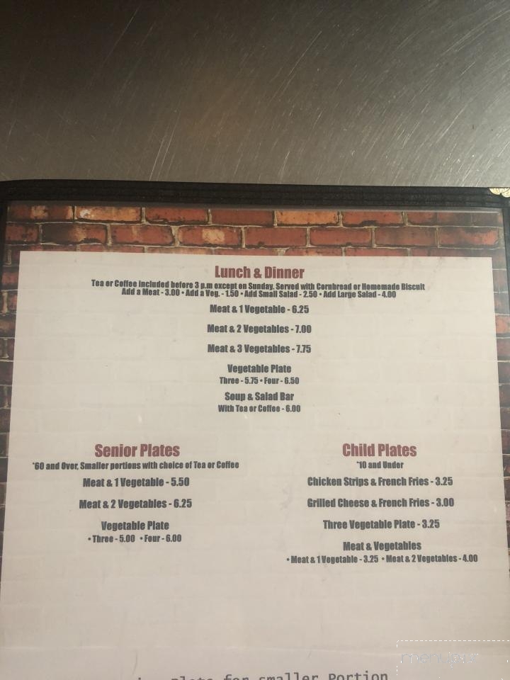 South House Restaurant - Greer, SC menu_pic