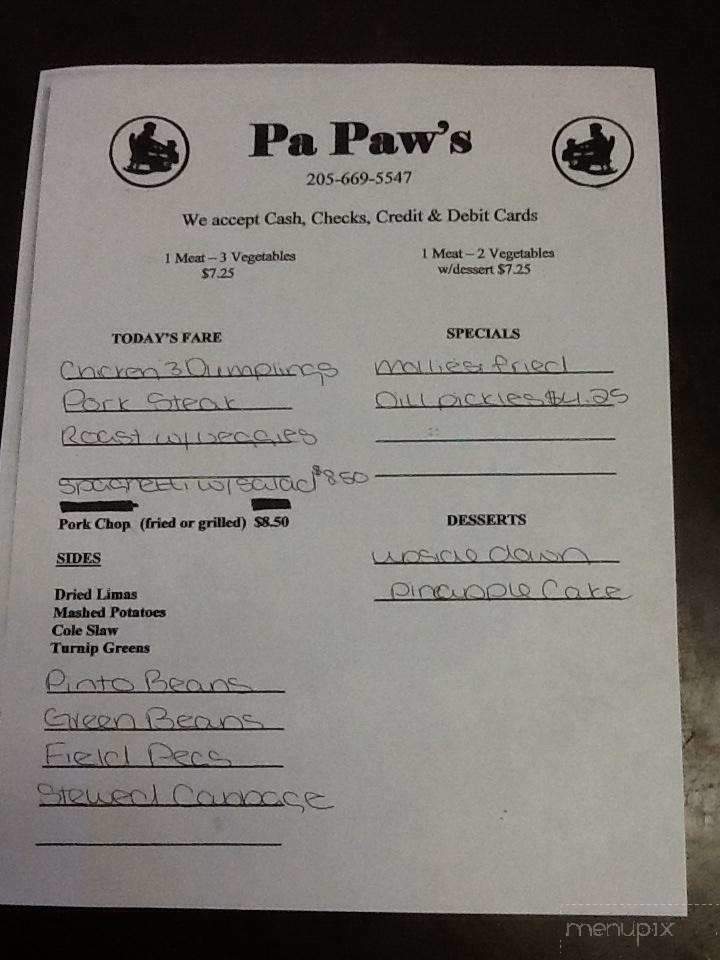 Pa Paw's Restaurant  - Columbiana, AL