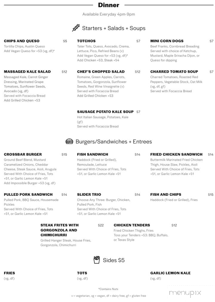 Crossbar - New York, NY menu_pic