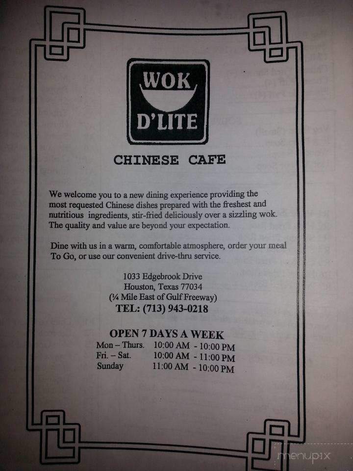 Wok D'Lite Chinese Cafe - Houston, TX