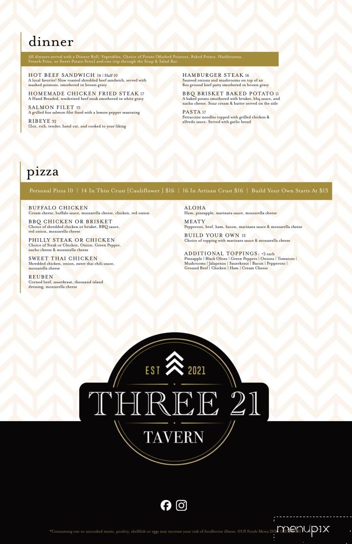 Three 21 Tavern - Lexington, NE menu_pic