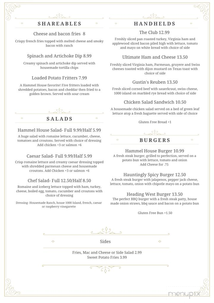 The Hammel House Inn - Waynesville, OH menu_pic