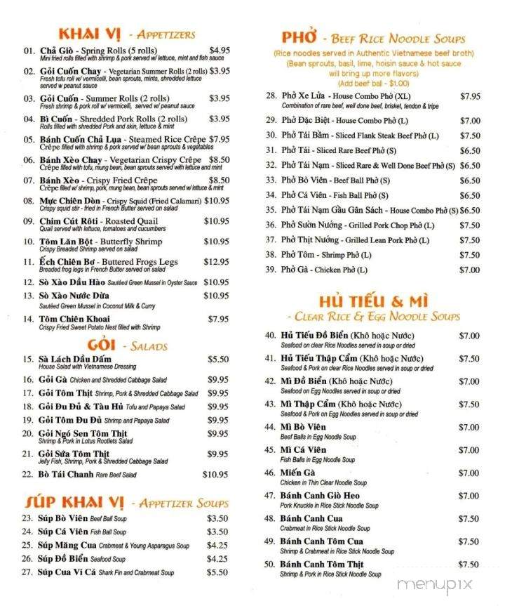 Binh Duong Restaurant - Bloomfield, NJ menu_pic