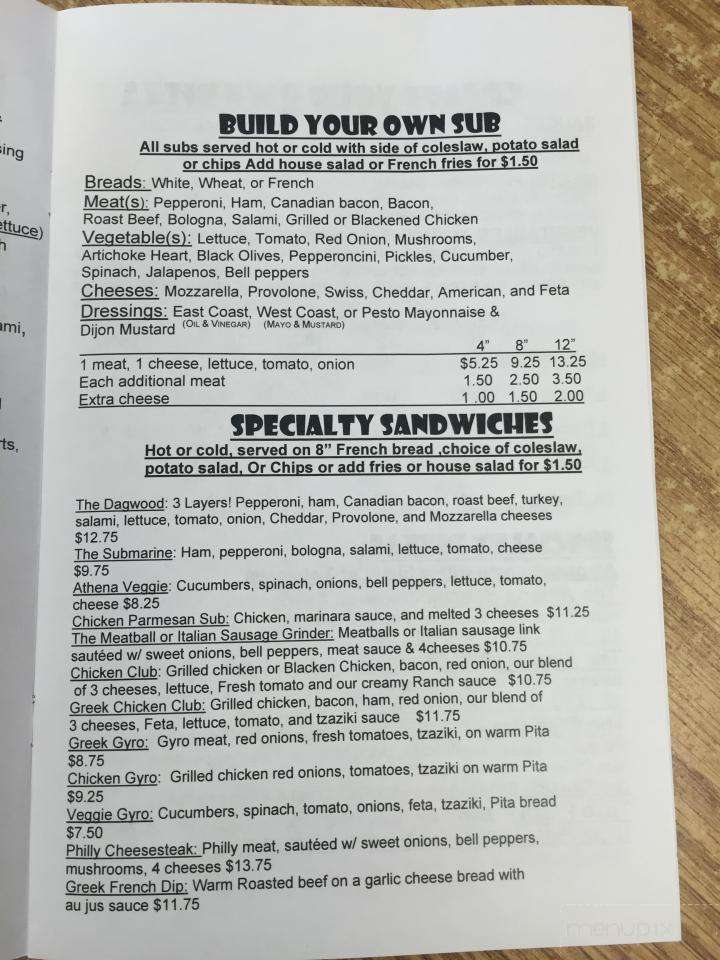 Pizza Athena - Palmer, AK menu_pic