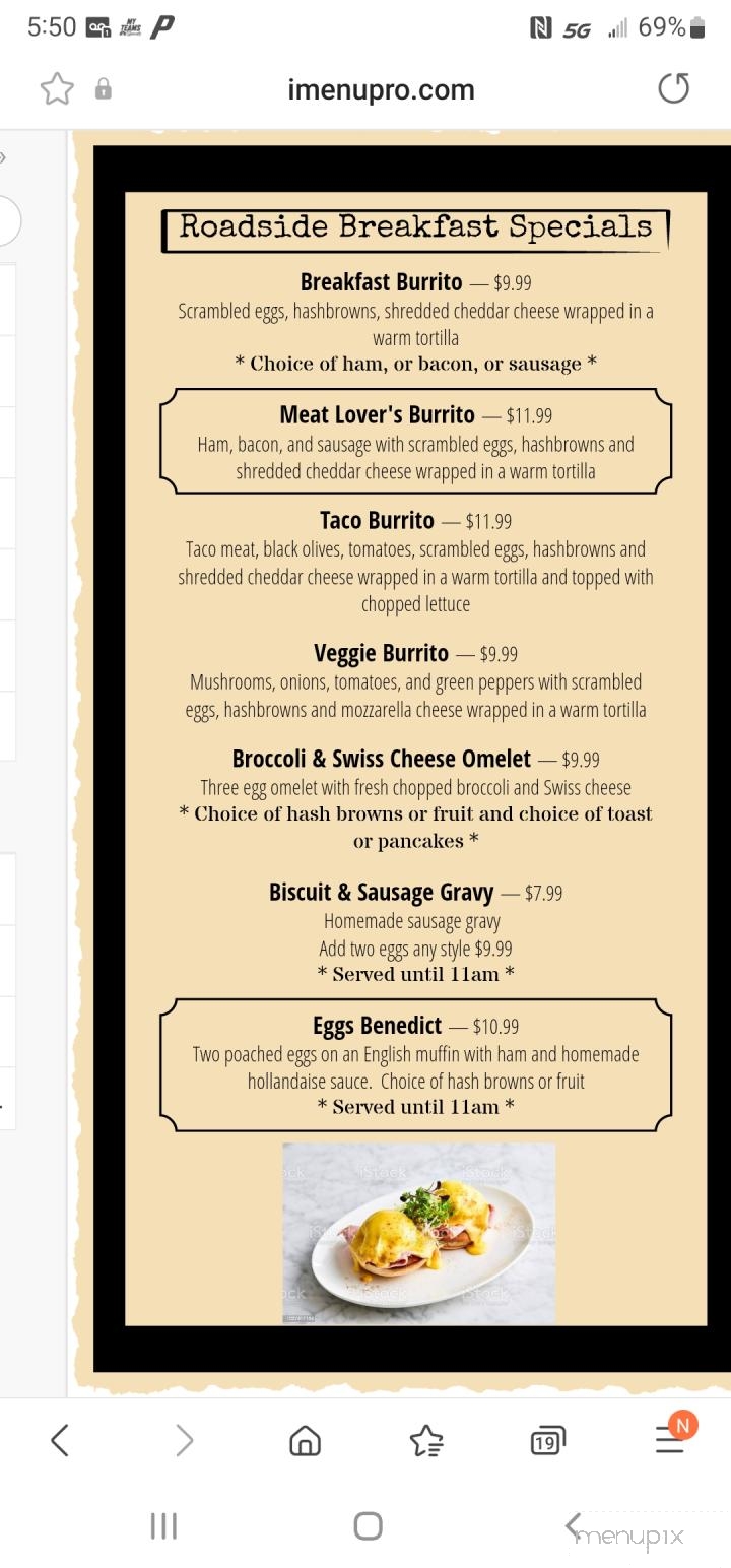 Roadside Bar & Grill - Plymouth, WI menu_pic
