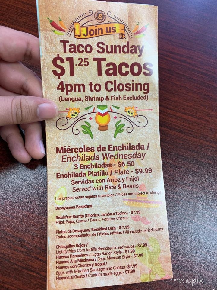 Primos Tacos - Lindsay, CA menu_pic