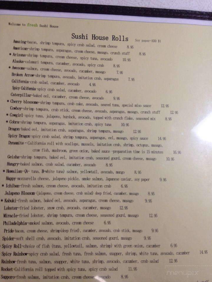 Sushi House - Broken Arrow, OK menu_pic