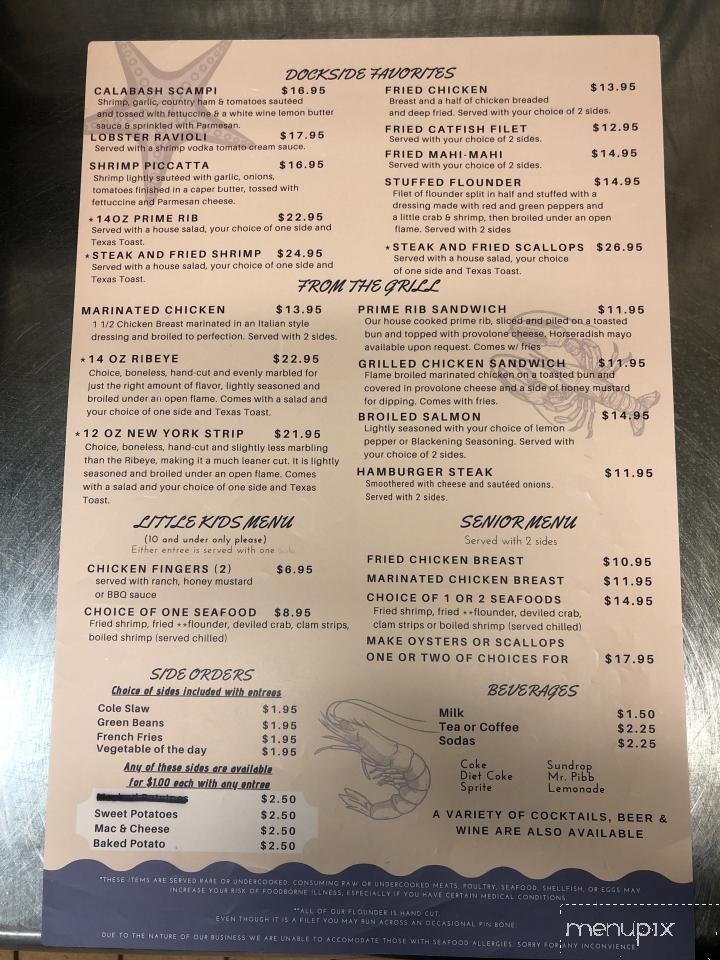 Dockside Seafood - Calabash, NC menu_pic