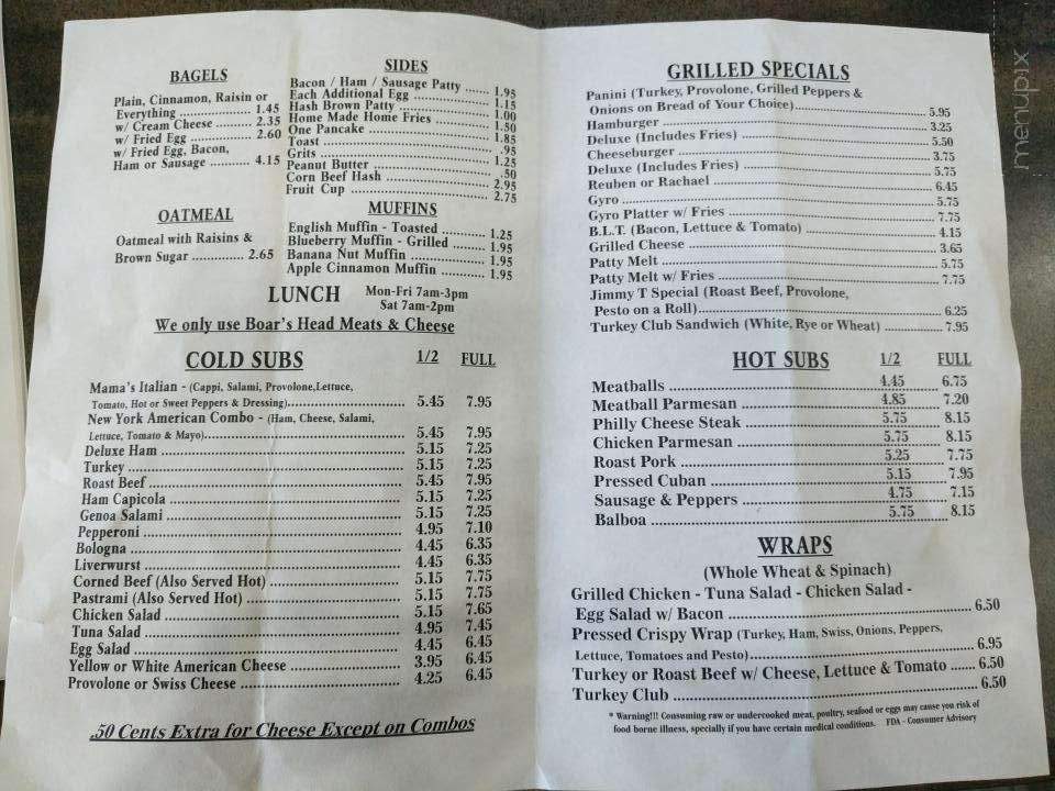 Jimmy T's New York Deli - Hernando, FL menu_pic