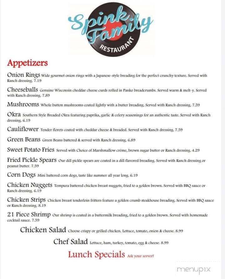 Spink Cafe - Elk Point, SD menu_pic