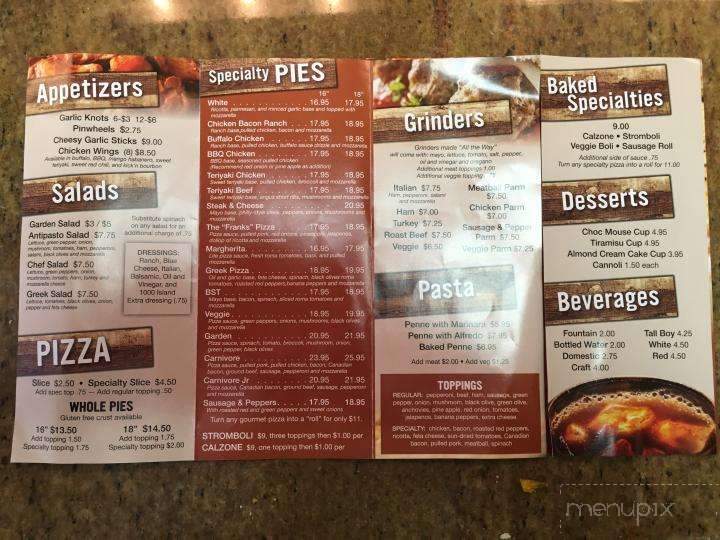 Frank's Pizza - Carolina Beach, NC menu_pic