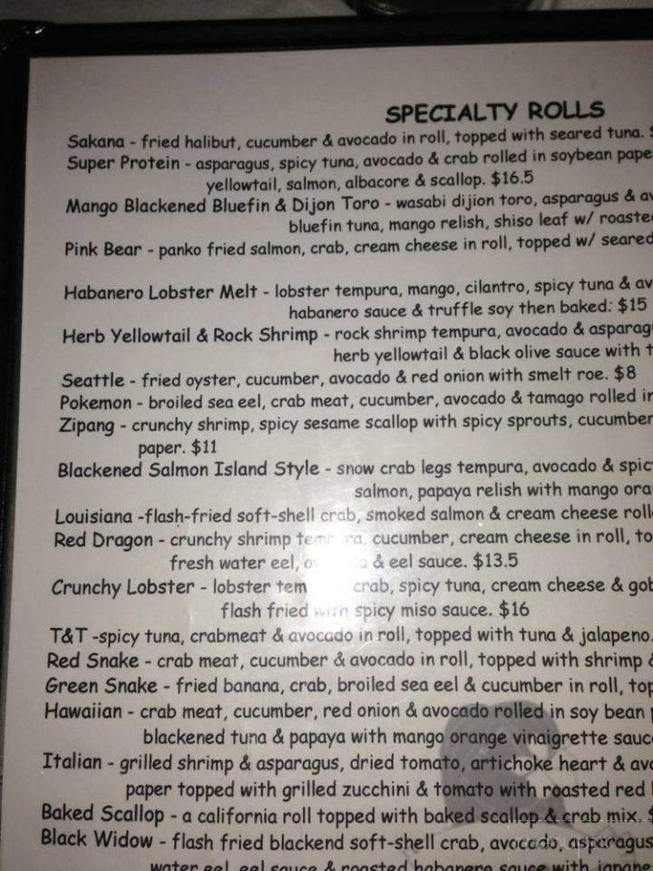 Sakana Sushi - Santa Barbara, CA menu_pic