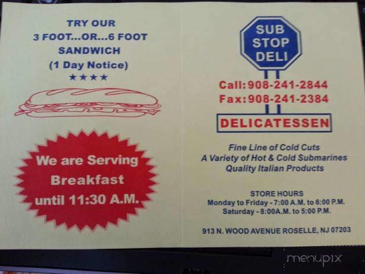 Sub Stop Delicatessen - Roselle, NJ