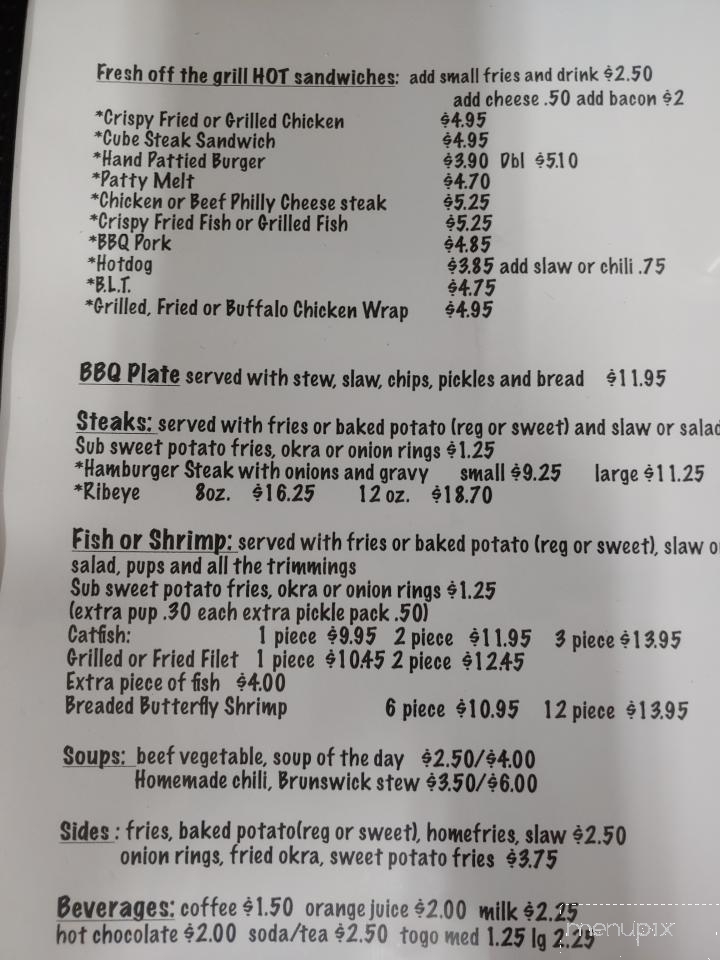 Smitty's Cafe - Woodbury, GA menu_pic