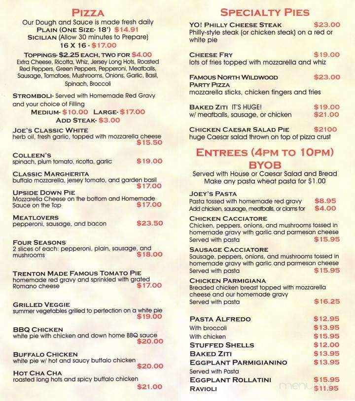 Joe Joe's Place - North Wildwood, NJ menu_pic