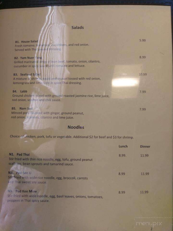 Jasmine Thai Cuisine - Greenville, SC menu_pic