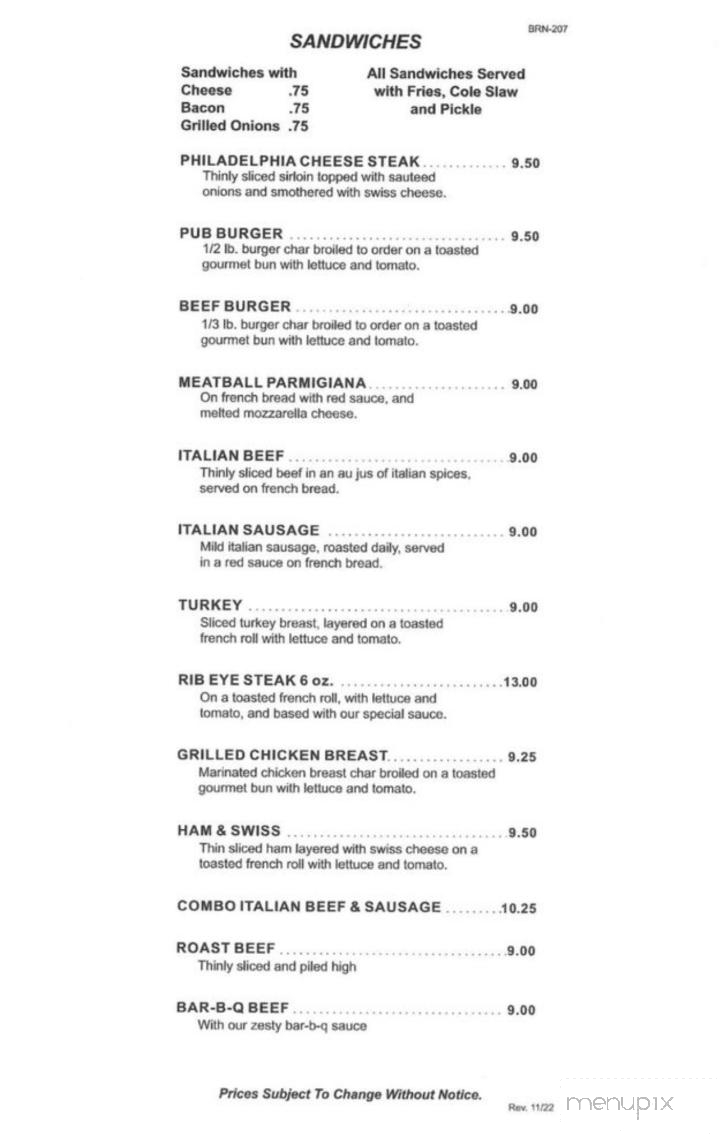Barnaby's Of Northbrook - Northbrook, IL menu_pic
