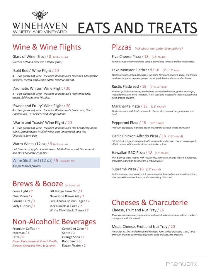 Winehaven Winery - Chisago City, MN menu_pic