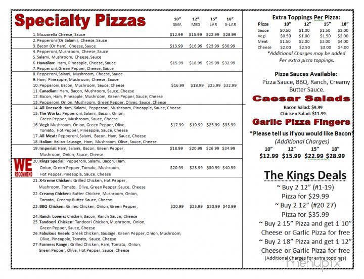 King Of Pizza - Lanigan, SK