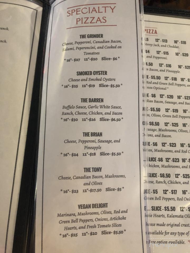 Bennys Pizza Joint - Monroe, OR menu_pic