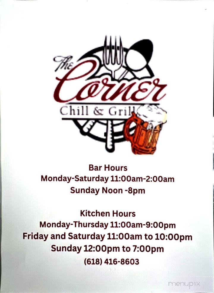 The Corner Chill & Grill - Belleville, IL menu_pic