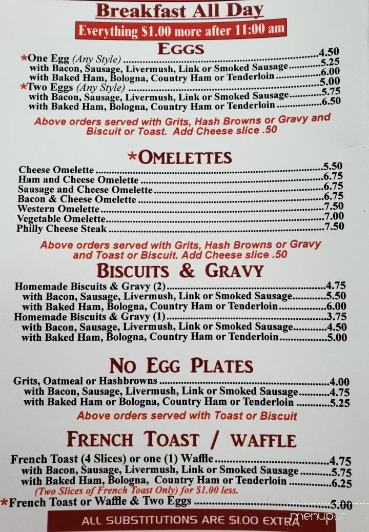 Greg's Famous BBQ #3 - Statesville, NC menu_pic