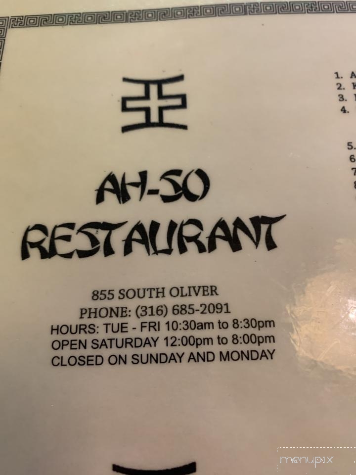 Ah-So Oriental Restaurant - Wichita, KS
