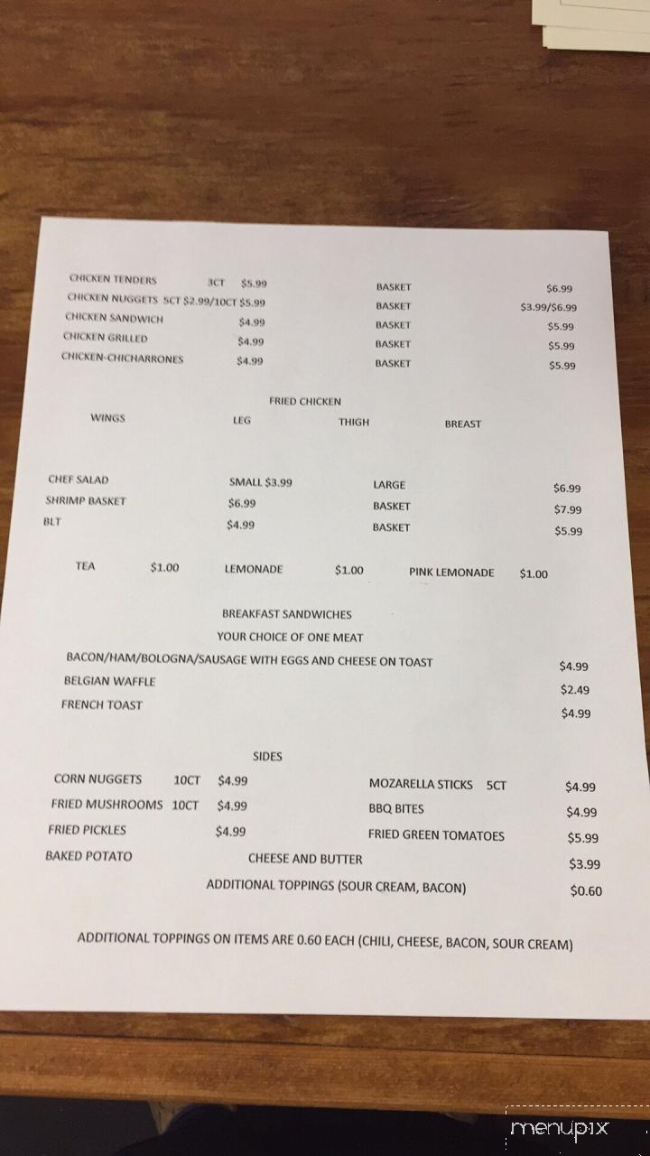 Fishbones Bait And Tackle - Pinewood, SC menu_pic