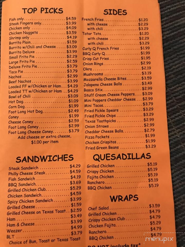 Dairy Deal - Salina, OK menu_pic