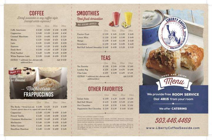Liberty Coffee Seaside - Seaside, OR menu_pic