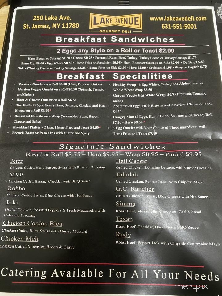 Lake Ave Delicatessen - Saint James, NY menu_pic