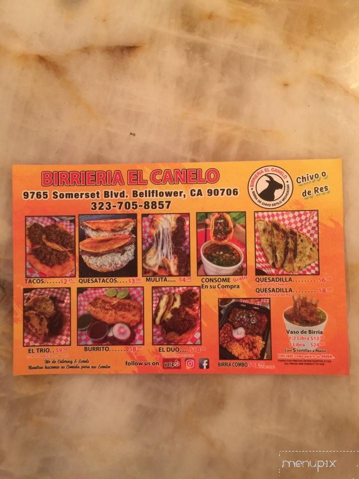 Birrieria El Canelo - Bellflower, CA menu_pic