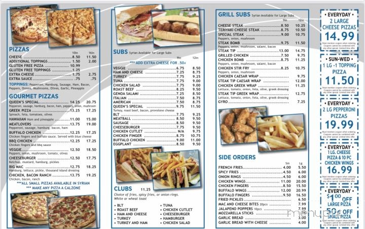 Queen's Pizza - Lowell, MA menu_pic