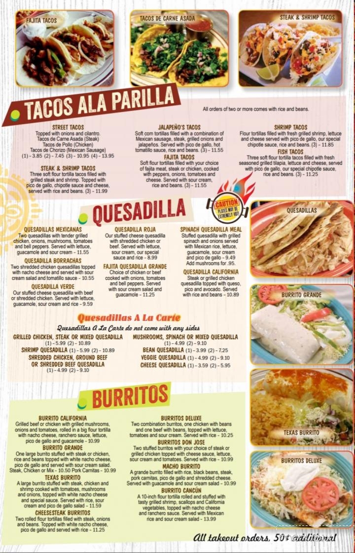 El Jalapeno - Summerville, SC menu_pic