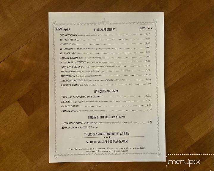 Cruise Inn Bar & Grill - Mineral Point, WI menu_pic