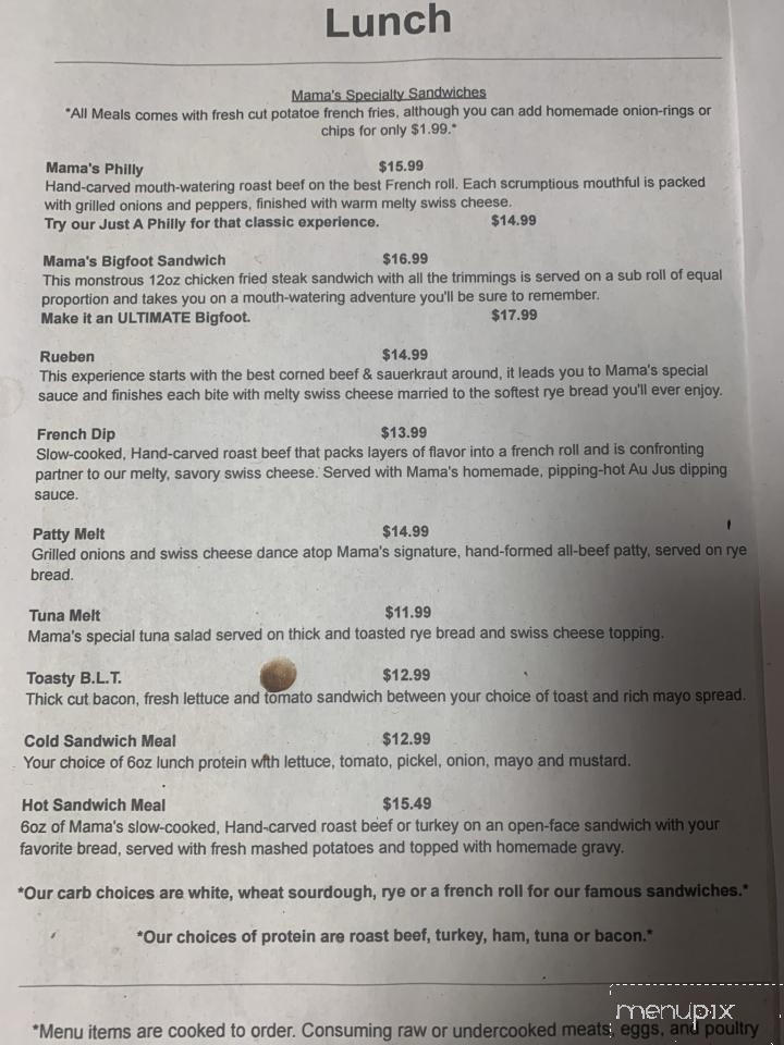 Mama's Diner - Benton City, WA menu_pic