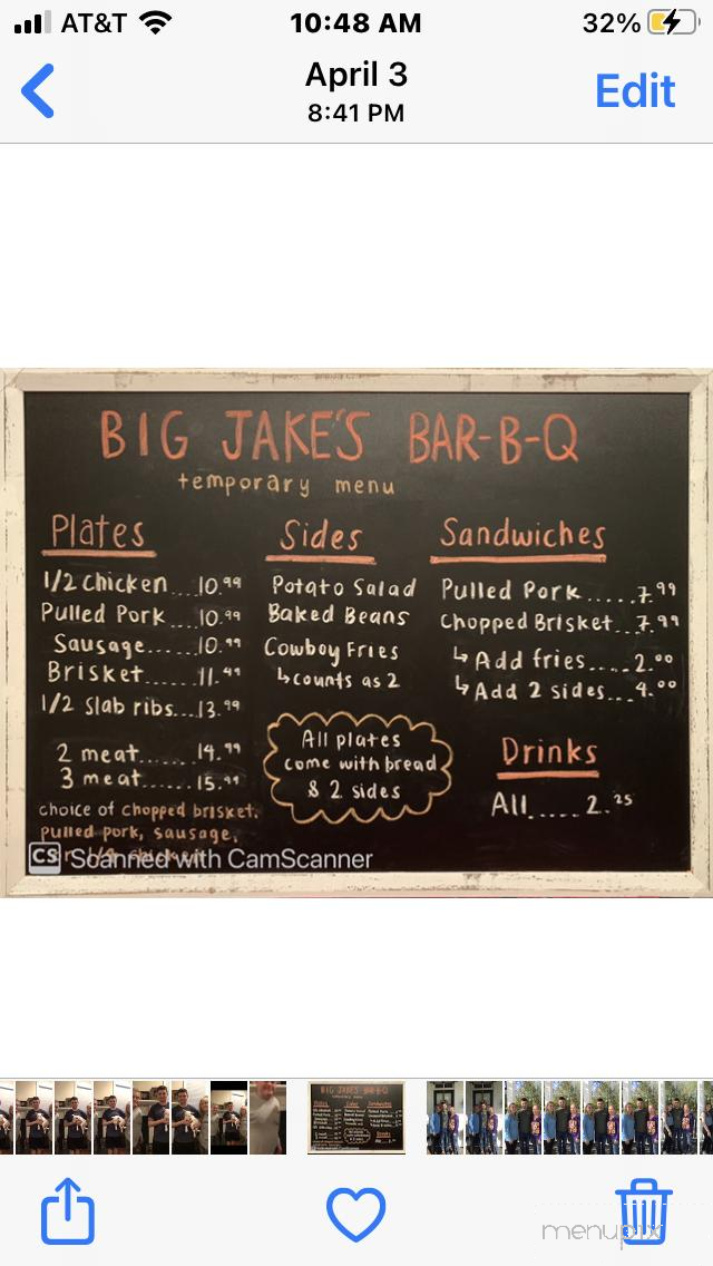 Big Jakes BBQ - Saint Gabriel, LA menu_pic