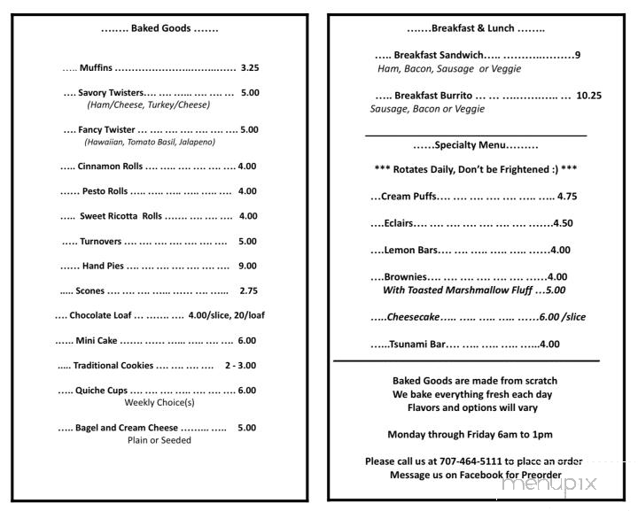 Sally's by the Sea - Crescent City, CA menu_pic
