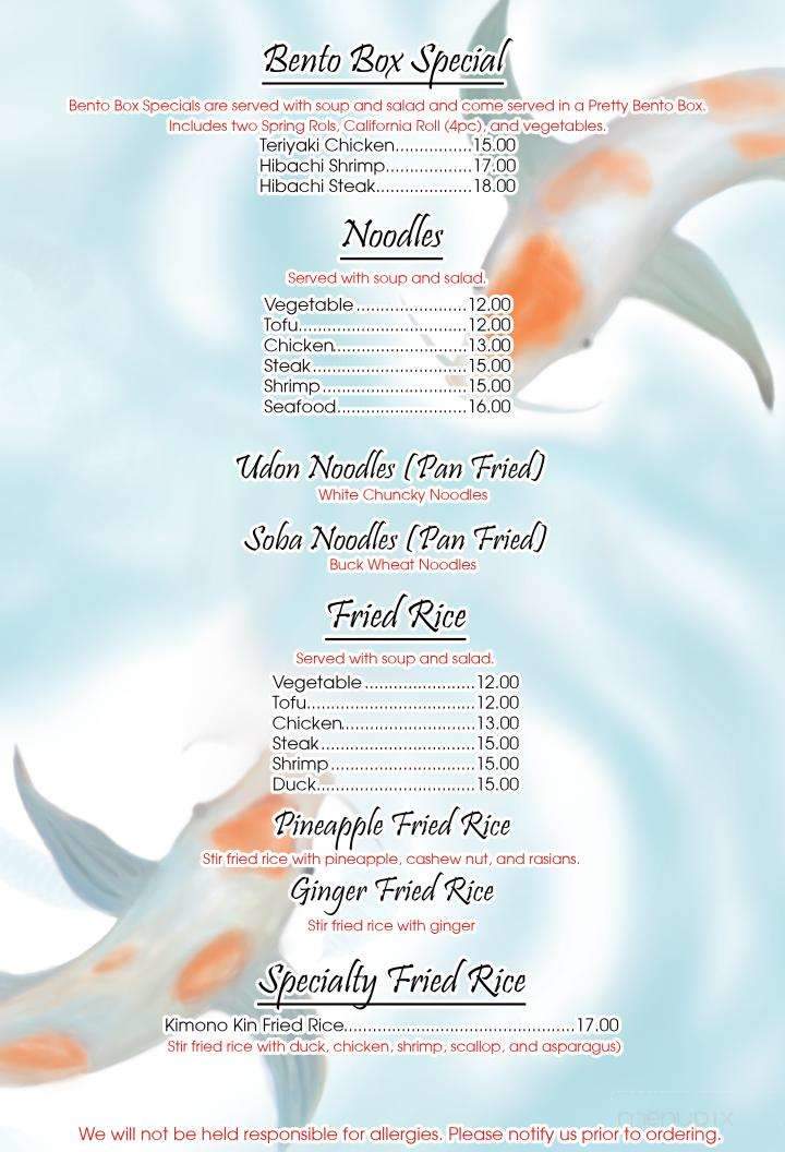 Kimono Kin - Beckley, WV menu_pic