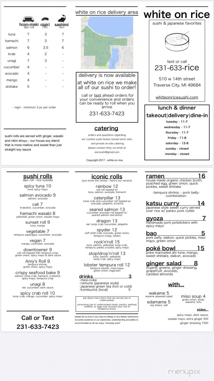 White On Rice - Traverse City, MI menu_pic