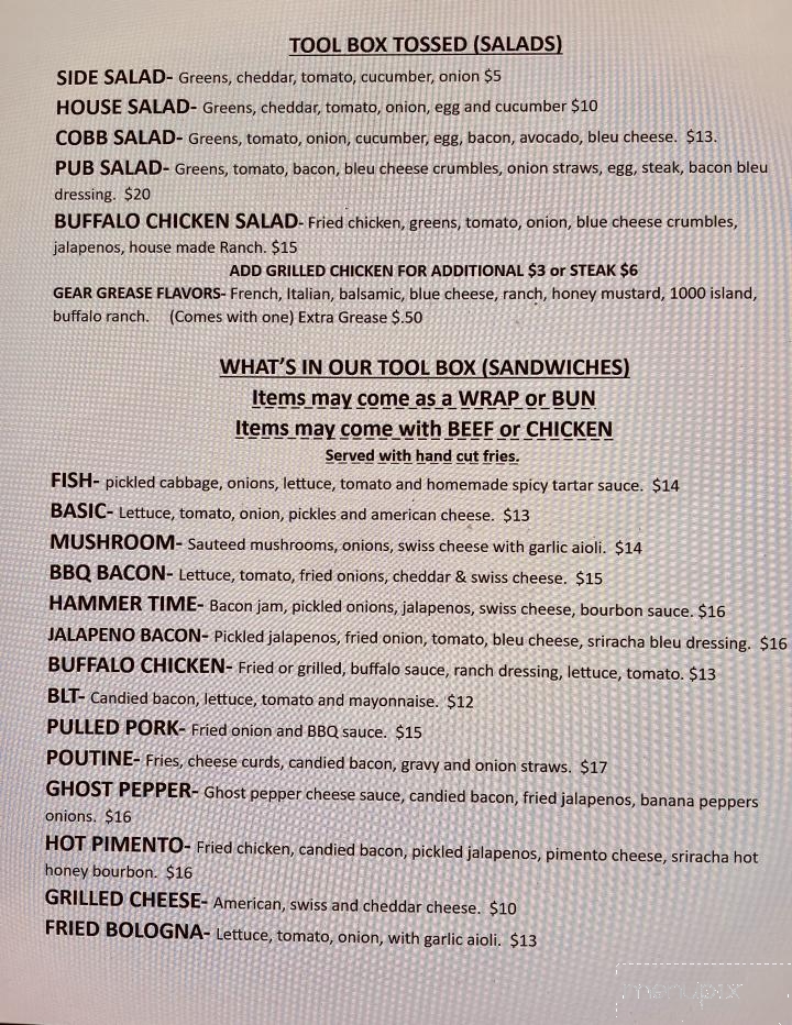 Hammer Time Pub - Mt Sterling, OH menu_pic