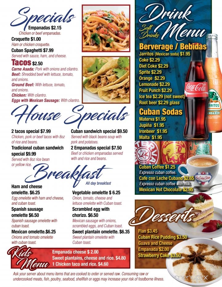 La Cocina Cubana - Lansing, MI menu_pic