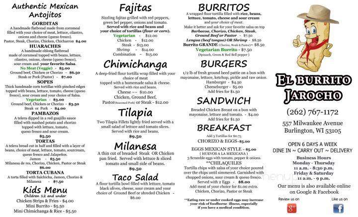 El Burrito Jarocho - Burlington, WI