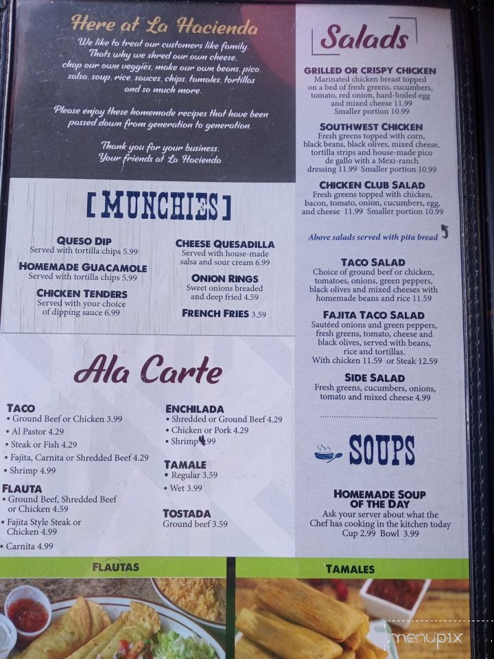 La Hacienda Restaurant - Kingston, MI menu_pic