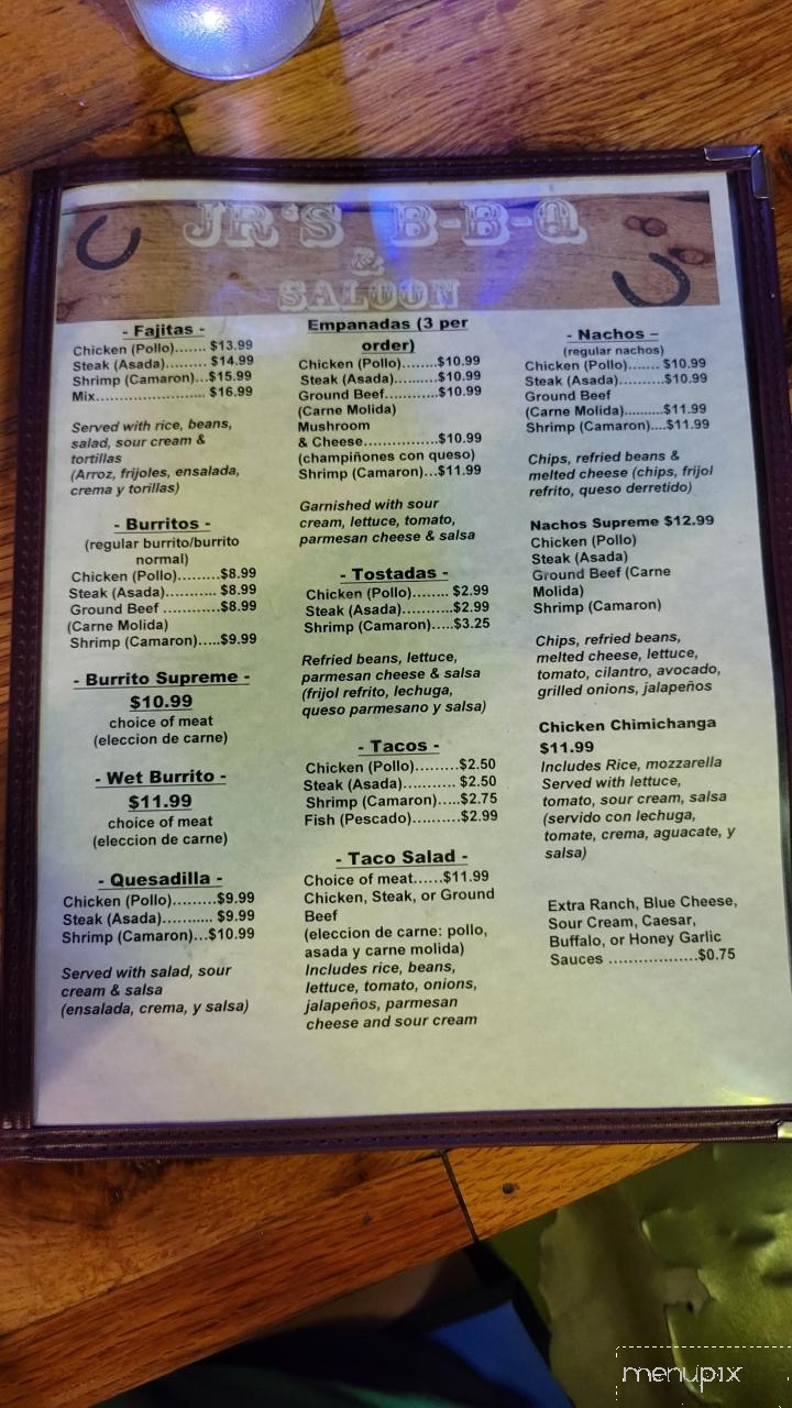 JR's BBQ And saloon - Indiantown, FL menu_pic