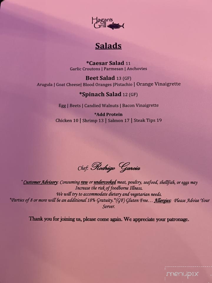 Hagan's Grill - Hampton, NH menu_pic