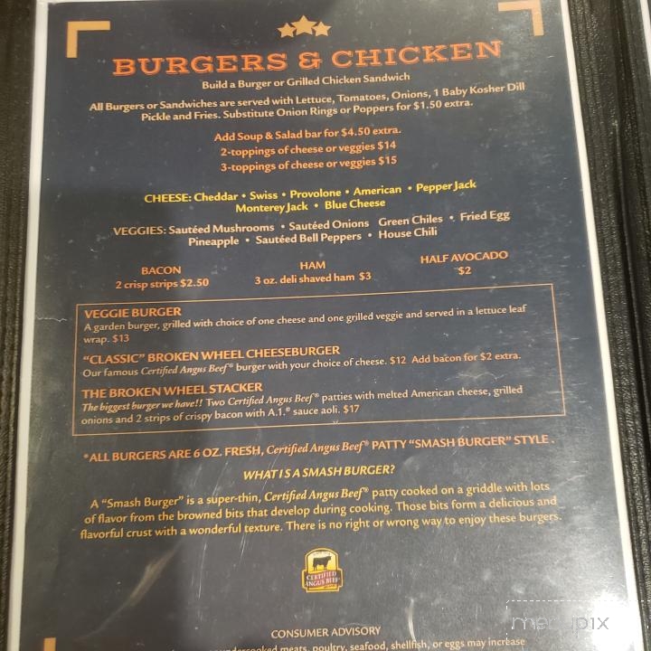 Broken Wheel Restaurant - Kellogg, ID menu_pic